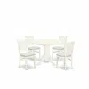 East West Furniture - Shva5-lwh-c - 5-piece Dining Room Table Set- 4 Dining Room Chairs And Modern Dining Room Table - L