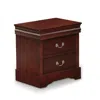 East West Furniture 1-piece Mid Century Wooden Night Stand With 2 Wood Drawers For Bedroom - Walnut Finish
