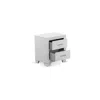 East West Furniture 1-piece Pandora Mid Century Wooden Nightstand With 2 Wood Drawers For Bedroom - White Finish