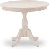 East West Furniture 1-piece Round Dining Table With Round Wire Brush Butter Cream Table Top And Wire Brush Butter Cream 