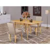East West Furniture 1mzab3-oak-04 3pc Dinette Set Contains A Small Dining Table And 2 Parsons Dining Chairs With Light F