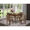 East West Furniture 1mzab5-mah-18 5pc Modern Dining Table Set Includes A Wood Dining Table And 4 Parson Chairs With Coff