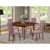 East West Furniture 1mzce5-mah-10 5pc Dinette Set Offers A Wood Table And 4 Parsons Dining Chairs With Dahlia Color Line