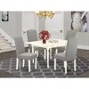 East West Furniture 1mzen5-lwh-06 5pc Modern Dining Table Set Contains A Wood Dining Table And 4 Parsons Chairs With Shi