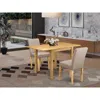 East West Furniture 1ndab3-oak-04 Dining Table Set 3 Pc - Two Dining Room Chairs And A Modern Dining Table - Oak Finish 
