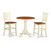 East West Furniture 3 Pc Counter Height Dining Room Set - High Top Table And 2 Dining Chair.