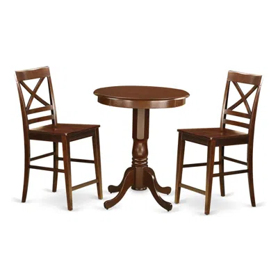 East West Furniture 3 Pc Counter Height Dining Room Set-pub Table And 2 Counter Height Dining Chair