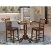 East West Furniture 3 Pc Counter Height Dining Set - Small Kitchen Table And 2 Bar Stools.