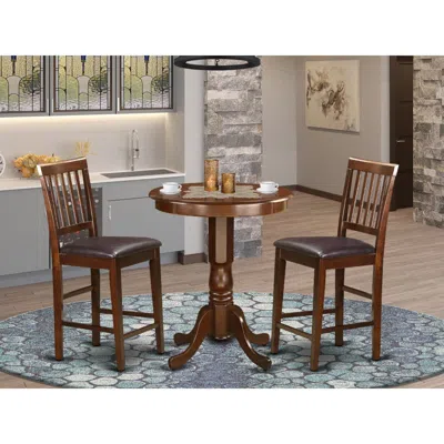 East West Furniture 3 Pc Counter Height Dining Set - Small Kitchen Table And 2 Bar Stools.