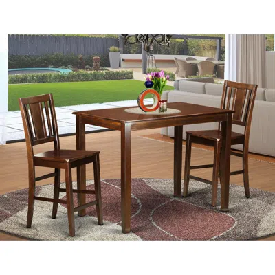 East West Furniture 3 Pc Counter Height Dining Set-pub Table And 2 Bar Stools