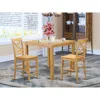 East West Furniture 3 Pc Counter Height Pub Set - High Top Table And 2 Kitchen Dining Chairs.