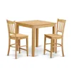 East West Furniture 3 Pc Counter Height Set - High Table And 2 Dinette Chairs. In Neutral