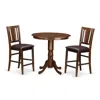 East West Furniture 3 Pc Counter Height Set- High Table And 2 Dining Chairs