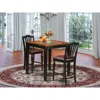 East West Furniture 3 Pc Counter Height Table And Chair Set - High Top Table And 2 Chairs.