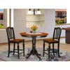 East West Furniture 3 Pc Counter Height Table And Chair Set-pub Table And 2 Kitchen Chairs.