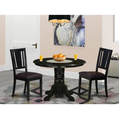 East West Furniture 3 Pc Dinette Set-dining Table And 2 Kitchen Chairs In Multi
