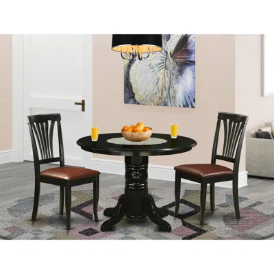 East West Furniture 3 Pc Dinette Set-dining Table And 2 Kitchen Dining Chairs