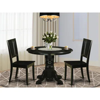East West Furniture 3 Pc Dinette Set For 2-kitchen Table And 2 Dining Chairs In White
