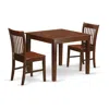 East West Furniture 3 Pc Dinette Set With A Dining Table And 2 Dining Chairs In Mahogany