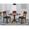 East West Furniture 3 Pc Dinette Table With 2 Drop Leaves And 2 Leather Kitchen Chairs