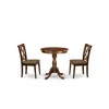 East West Furniture 3-pc Dining Room Set - 2 Wooden Chairs - 1 Dining Room Table