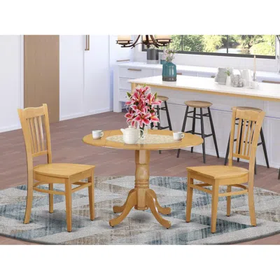 East West Furniture 3 Pc Dining Room Set - Dinette Table And 2 Dinette Chairs In Neutral