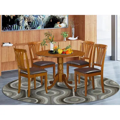 East West Furniture 3 Pc Dining Room Set-dining Table And 2 Dining Chairs