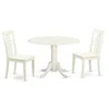 East West Furniture 3 Pc Dining Room Set With A Dining Table And 2 Kitchen Chairs In Linen White