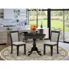Shop East West Furniture 3-pc Dining Room Table Set Consists Of A Wood Table And 2 Shitake Linen Fabric Parson Dining Chairs 