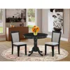 East West Furniture 3-pc Dining Room Table Set Contains A Wooden Dining Table And 2 Shitake Linen Fabric Modern Dining R