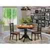 East West Furniture 3 Pc Dining Table With 2 Leather Chairs In Black And Cherry