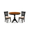 East West Furniture 3-pc Kitchen Dining Table Set Consists Of A Kitchen Table And 2 Linen Fabric Mid Century Chairs With