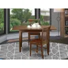 East West Furniture 3 Pc Kitchen Nook Dining Set - Table With A 12in Leaf And 2 Dining Chairs