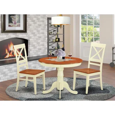 East West Furniture 3 Pc Kitchen Nook Dining Set For 2-kitchen Dinette Table And 2 Dining Chairs In Blue