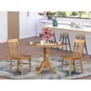 East West Furniture 3 Pc Kitchen Nook Dining Set-round Kitchen Table Plus 2 Dinette Chairs