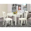 East West Furniture 3 Pc Kitchen Table And 2 Wood Dining Chairs In Linen White