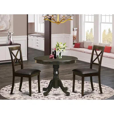East West Furniture 3 Pc Kitchen Table-kitchen Table And 2 Dining Chairs