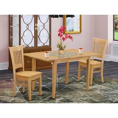 East West Furniture 3 Pc Kitchen Table Set - Kitchen Dinette Table And 2 Dinette Chairs In Neutral