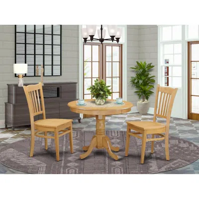 East West Furniture 3 Pc Kitchen Table Set - Table And 2 Dining Chairs