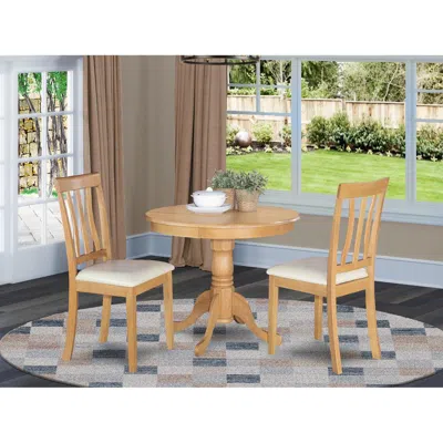 East West Furniture 3 Pc Kitchen Table Set- Table And 2 Dining Chairs