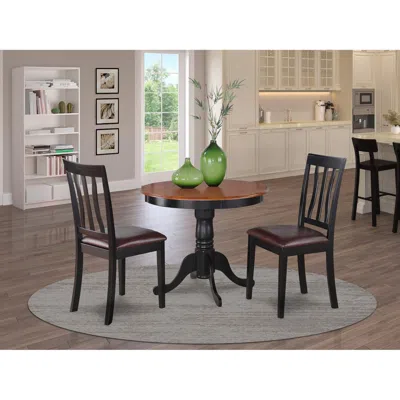 East West Furniture 3 Pc Kitchen Table Set-breakfast Nook With 2 Kitchen Dining Chairs