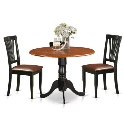 East West Furniture 3 Pc Kitchen Table Set-dining Table And 2 Kitchen Chairs In Multi