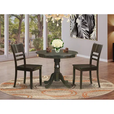 East West Furniture 3 Pc Kitchen Table Set-kitchen Dining Nook Plus 2 Dining Chairs