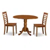 East West Furniture 3 Pc Kitchen Table Set-round Kitchen Table Plus 2 Dinette Chairs