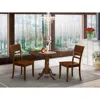 East West Furniture 3 Pc Kitchen Table With 2 Drop Leaves And 2leather Dinette Chairs