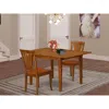 East West Furniture 3 Pc Milan Kitchen Table Offering Leaf And 2 Wood Kitchen Chairs In Saddle Brown