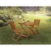East West Furniture 3-pc Outdoor Patio Set Consists Of A Wooden Folding Table And 2 Folding Camping Chairs Ideal For Gar