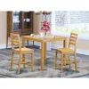 East West Furniture 3 Pc Pub Table Set - Counter Height Table And 2 Dining Chairs.
