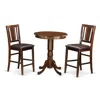 East West Furniture 3 Pc Pub Table Set - High Table And 2 Kitchen Bar Stool.