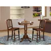East West Furniture 3 Pc Pub Table Set - Kitchen Table And 2 Counter Height Stool.